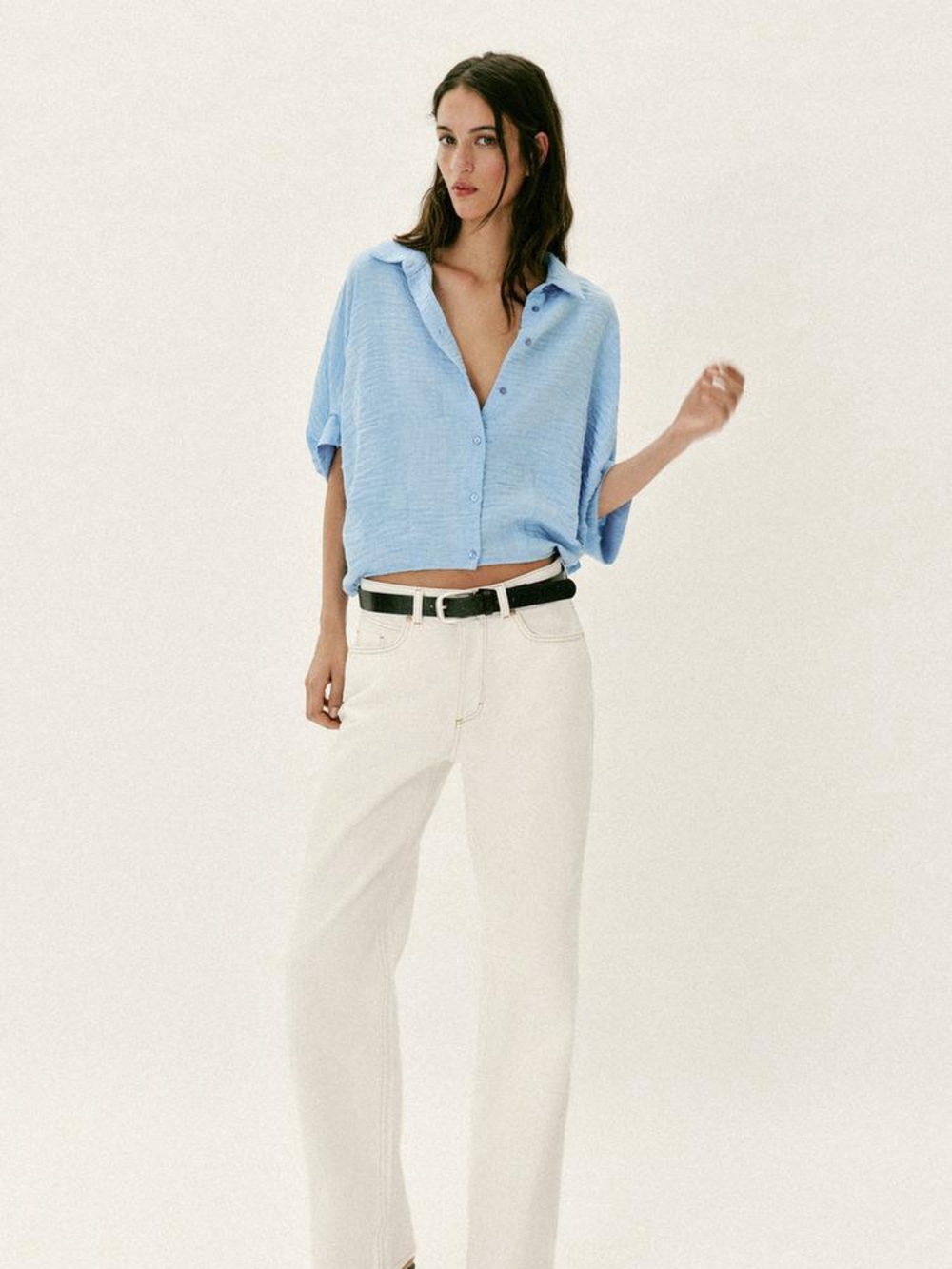 NWT Zara Short Sleeve Balloon Shirt - Picture 3 of 8